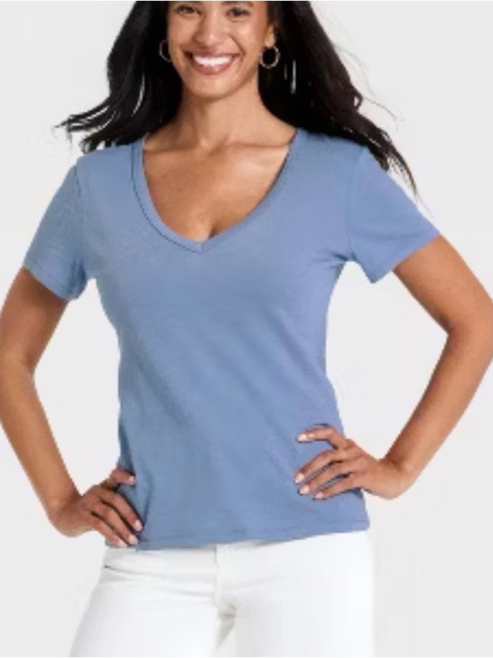 Vince Camuto Light Blue V-Neck Tee